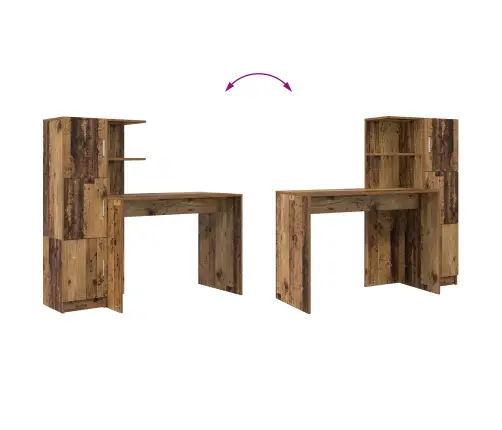 Galds Ar Uzglabāšanu 2 Pcs Vecs Koks 102 X 50 X 124 Cm Vidaxl