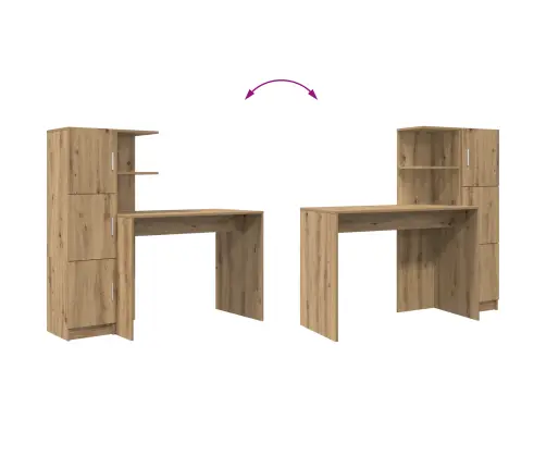 Galds Ar Uzglabāšanu 2 Pcs Amatnieku Ozola 102 X 50 X 124 Cm Vidaxl