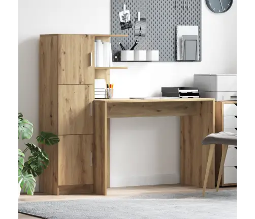 Galds Ar Uzglabāšanu 2 Pcs Amatnieku Ozola 102 X 50 X 124 Cm Vidaxl