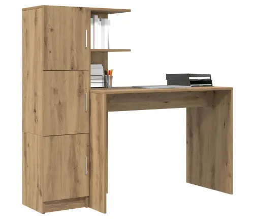 Galds Ar Uzglabāšanu 2 Pcs Amatnieku Ozola 102 X 50 X 124 Cm Vidaxl