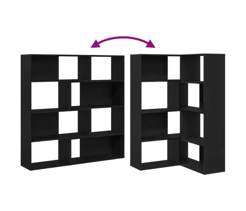 Stūra Skapjis Melns Ozols 140X30X140 Cm Inženierijas Koks Vidaxl