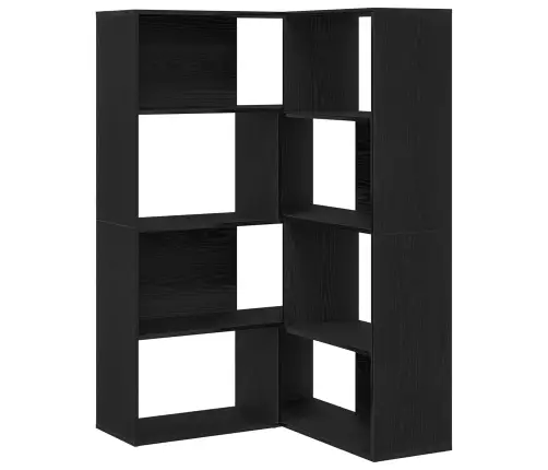 Stūra Skapjis Melns Ozols 140X30X140 Cm Inženierijas Koks Vidaxl