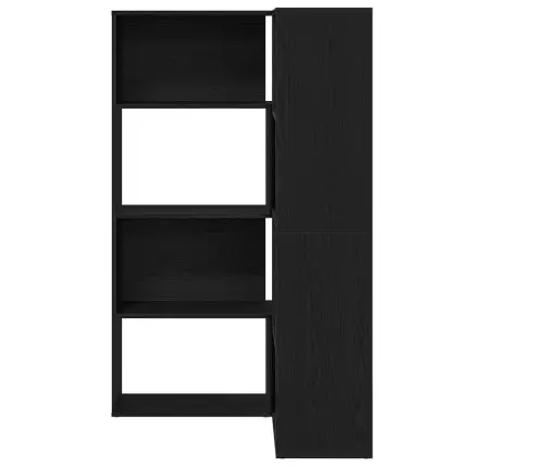 Stūra Skapjis Melns Ozols 140X30X140 Cm Inženierijas Koks Vidaxl