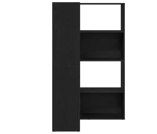 Stūra Skapjis Melns Ozols 140X30X140 Cm Inženierijas Koks Vidaxl