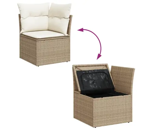 9 Gabalu Dārzā Dīvānu Komplekts Ar Spilveniem Brūnā Poli Rattanā Vidaxl