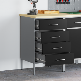 Töölaud Must Ja Hall 50 X 55 X 85 Cm Pulbervärvitud Teras