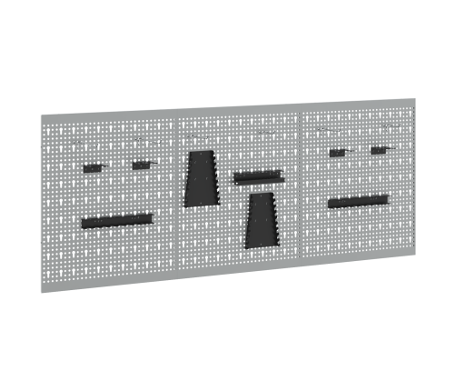 Piekari - 3 Pakas Ar 15 Aksesuāriem, Pelēki, 50X60 Cm, Tērauds Vidaxl