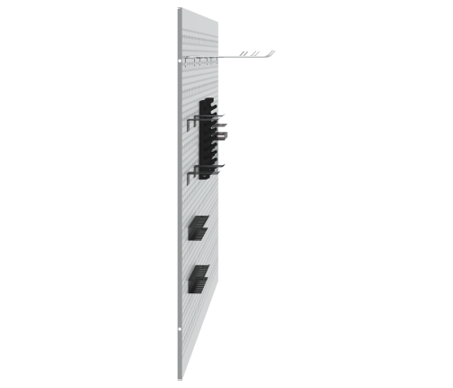 Laopink 3 Pcs Hall 150 X 1 X 80 Cm Pulbervärvitud Teras
