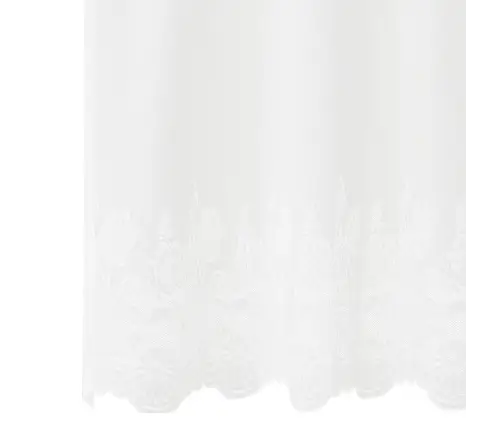 Mežģīņu Aizkars Ar Aizkariem Ziedu Raksts Balta 150 X 100 Cm Poliesters Vidaxl