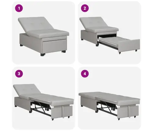 3-In-1 Dīvāns-Gulta Pelēkā Krāsā Vidaxl