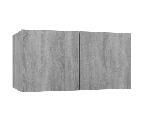 Pakabinamos Tv Spintelės, 3Vnt., Pilkos, 60X30X30cm Mediena