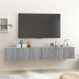 Piekarami Tv Skapīši, 3 Gab., Pelēka Ozola Krāsa, 60X30X30 Cm Vidaxl