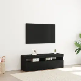 Televizoriaus Spintelė Juoda 120 X 35 X 40 Cm Apdirbta Mediena
