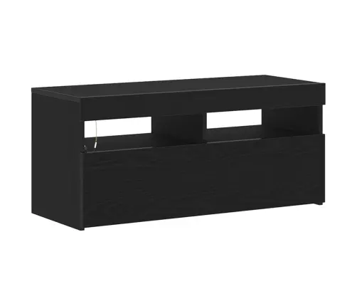 Telerikapp Led -Ribatuledega Must 90 X 35 X 40 Cm Tehispuit