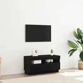 Televizoriaus Spintelė Juoda 80 X 35 X 40 Cm Apdirbta Mediena