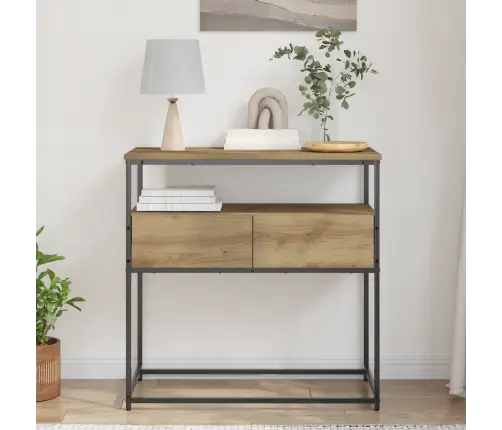 Konsoles Galds Artisan Oak 75X40X75 Cm Inženierijas Koks Un Tērauds Vidaxl