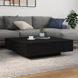 Kafijas Galds Melns Ozols 100 X 100 X 31 Cm Inženierijas Koks Vidaxl