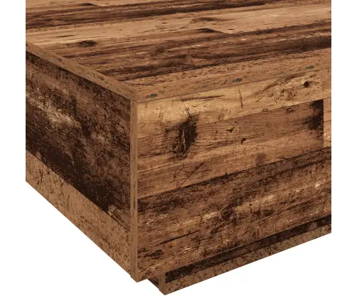 Kafijas Galdiņš Ar Led Gaismām, Vecs Koks, 85X55X31 Cm Vidaxl