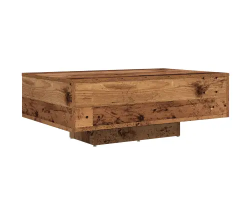Kafijas Galdiņš Ar Led Gaismām, Vecs Koks, 85X55X31 Cm Vidaxl