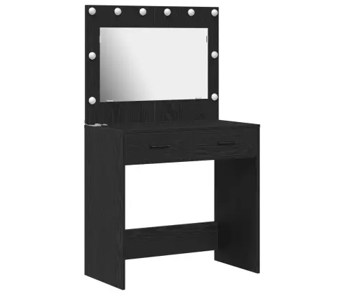 Tualetes Galdiņš Ar Led Gaismām, Melns, 78,5X41X135 Cm Vidaxl