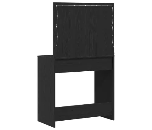 Tualetes Galdiņš Ar Led Gaismām, Melns, 78,5X41X135 Cm Vidaxl