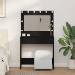 Grima Galds Melns Ozols 78.5 X 41 X 135 Cm Inženierijas Koks Vidaxl