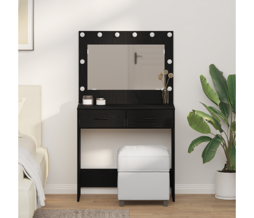 Kosmetinis Staliukas Su Stalčių Juoda Ąžuolo 78.5 X 41 X 135 Cm