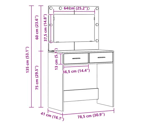 Meigisoe Sahtliga Sonoma Tamm 78.5 X 41 X 135 Cm Tehispuit