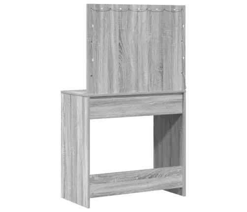 Pārģērbšanās Galdiņš Ar Led Gaismām Pelēks Sonoma 78,5X41X135 Cm Vidaxl