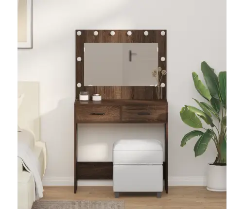 Kosmetinis Staliukas Su Stalčių Ruda Ąžuolo 78.5 X 41 X 135 Cm