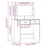 Kosmetinis Staliukas Senovinis Medis 78.5 X 41 X 135 Cm