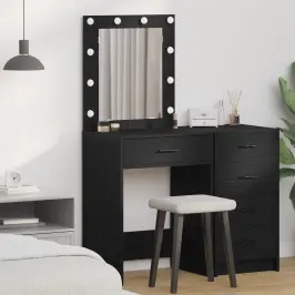 Grima Galds Melns Ozols 50 X 41 X 135 Cm Inženierijas Koks Vidaxl