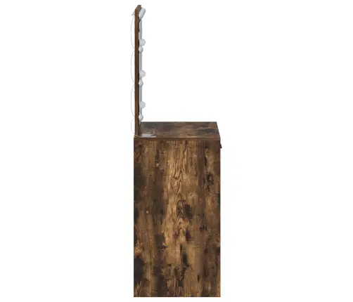 Grimēšanas Galds Ar Led Gaismām Dūmojuma Ozolā 50X41X135 Cm Vidaxl