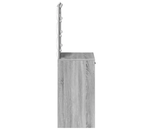 Kosmētikas Galds Ar Led Gaismiņām Pelēks Sonoma 50X41X135 Cm Vidaxl