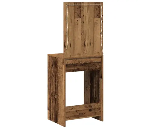 Kosmētikas Galdiņš Ar Led Gaismām Vecs Koks 50X41X135 Cm Vidaxl