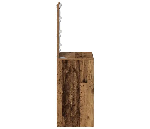 Kosmētikas Galdiņš Ar Led Gaismām Vecs Koks 50X41X135 Cm Vidaxl