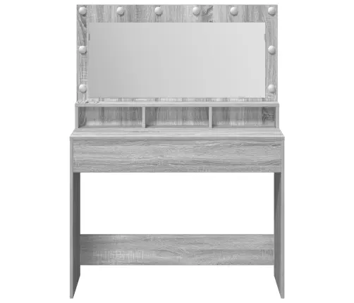 Grima Galds Ar Led Gaismām, Pelēks Sonoma, 100X41X135 Cm Vidaxl