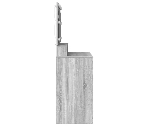 Grima Galds Ar Led Gaismām, Pelēks Sonoma, 100X41X135 Cm Vidaxl