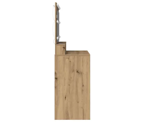 Kosmētikas Galds Ar Led Gaismām Amatnieku Ozolā, 100X41X135 Cm Vidaxl