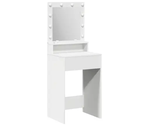Grima Galds Ar Led Gaismām, Balts, 50X41X135 Cm Vidaxl