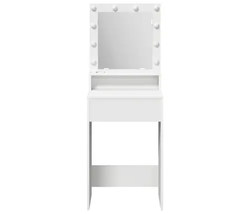 Grima Galds Ar Led Gaismām, Balts, 50X41X135 Cm Vidaxl