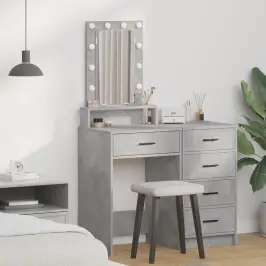 Dressing Galds Pelēka 50 X 41 X 140 Cm Inženierijas Koks Vidaxl