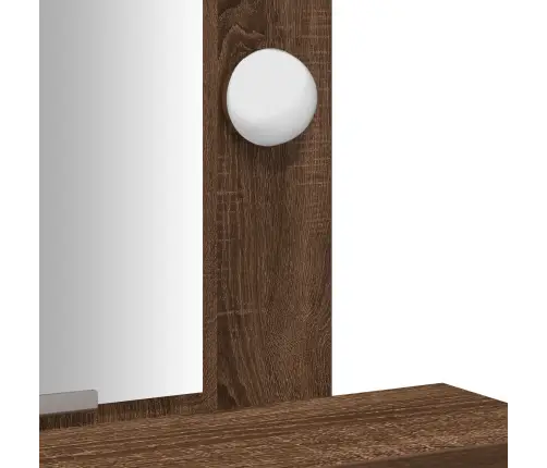 Kosmētikas Galds Ar Led Gaismām Brūns Ozols 50X41X140 Cm Vidaxl