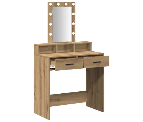 Mantošanas Galdiņš Ar Led Gaismām Artisan Oak 79X41X140 Cm Vidaxl