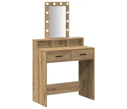 Mantošanas Galdiņš Ar Led Gaismām Artisan Oak 79X41X140 Cm Vidaxl