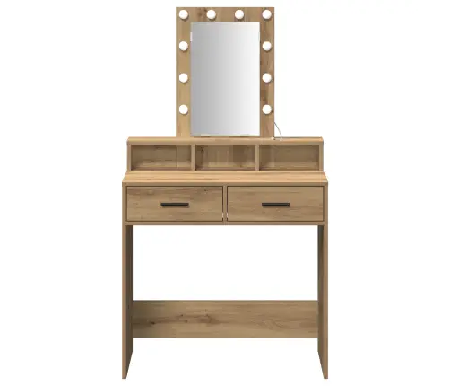 Mantošanas Galdiņš Ar Led Gaismām Artisan Oak 79X41X140 Cm Vidaxl