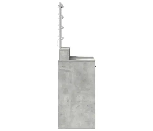 Kosmētikas Galdiņš Ar Led Gaismām Betona Pelēks 100X41X140 Cm Vidaxl
