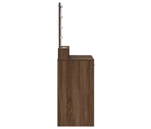 Kosmētikas Galdiņš Ar Led Gaismām - Brūns Ozols, 100X41X140 Cm Vidaxl