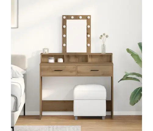 Tualetes Galdiņš Ar Led Gaismām Artisan Oak 100X41X140 Cm Vidaxl