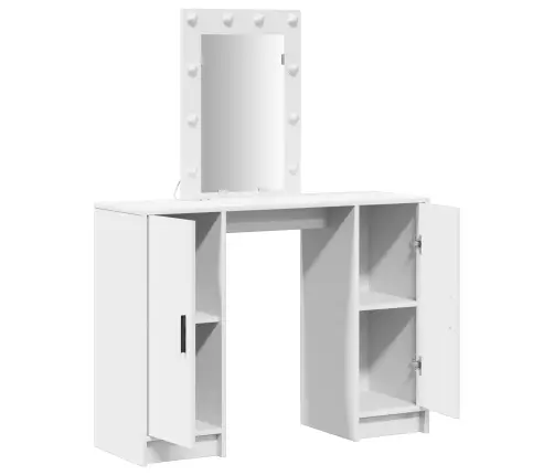 Riietumislaud Ladustamisega Valge 102 X 33 X 135 Cm Tehispuit
